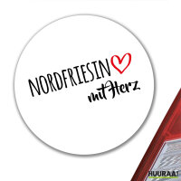 Aufkleber Nordfriesin mit Herz 10cm Sticker