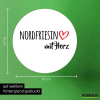 Aufkleber Nordfriesin mit Herz 10cm Sticker