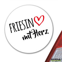 Aufkleber Friesin mit Herz 10cm Sticker