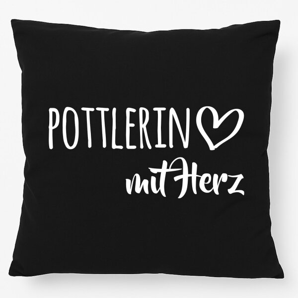 Kissen Pottlerin mit Herz 40x40cm