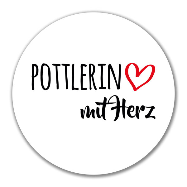 Aufkleber Pottlerin mit Herz 10cm Sticker