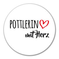 Aufkleber Pottlerin mit Herz 10cm Sticker