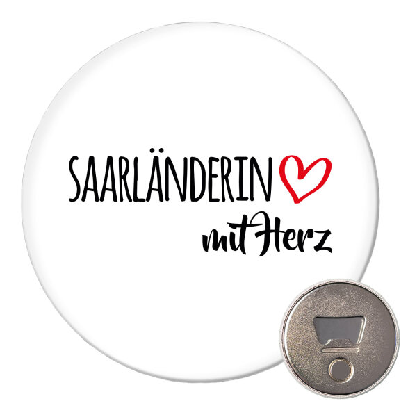 Magnet Saarländerin mit Herz 59mm Kühlschrankmagnet Flaschenöffner
