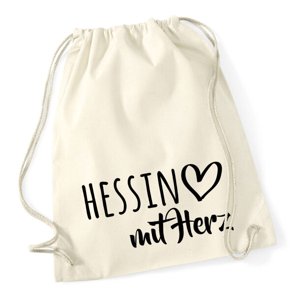 Turnbeutel Hessin mit Herz 12 Liter