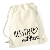 Turnbeutel Hessin mit Herz 12 Liter