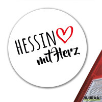 Aufkleber Hessin mit Herz 10cm Sticker