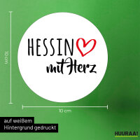 Aufkleber Hessin mit Herz 10cm Sticker
