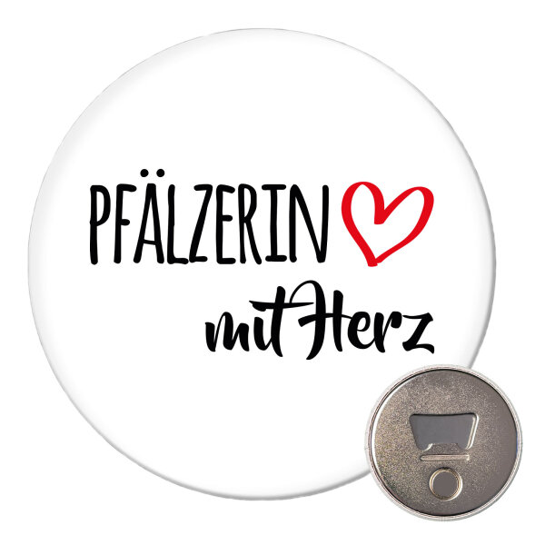 Magnet Pfälzerin mit Herz 59mm Kühlschrankmagnet Flaschenöffner