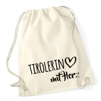 Turnbeutel Tirolerin mit Herz 12 Liter