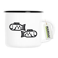 Emaille Tasse Fische Sternzeichen Symbol 300ml Vintage...