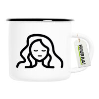 Emaille Tasse Jungfrau Sternzeichen Symbol 300ml Vintage...