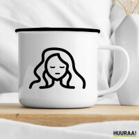 Emaille Tasse Jungfrau Sternzeichen Symbol 300ml Vintage Emaille Becher