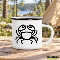 Emaille Tasse Krebs Sternzeichen Symbol in...