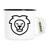 Emaille Tasse Löwe Sternzeichen Symbol 300ml Vintage...