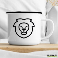 Emaille Tasse Löwe Sternzeichen Symbol 300ml Vintage Emaille Becher