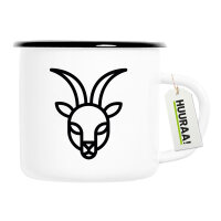 Emaille Tasse Steinbock Sternzeichen Symbol 300ml Vintage...