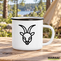 Emaille Tasse Steinbock Sternzeichen Symbol in...