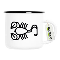 Emaille Tasse Skorpion Sternzeichen Symbol 300ml Vintage...