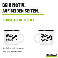 Emaille Tasse Skorpion Sternzeichen Symbol in Weiß, 300 ml