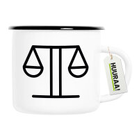 Emaille Tasse Waage Sternzeichen Symbol 300ml Vintage...