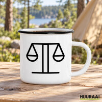 Emaille Tasse Waage Sternzeichen Symbol in...