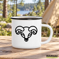 Emaille Tasse Widder Sternzeichen Symbol in...