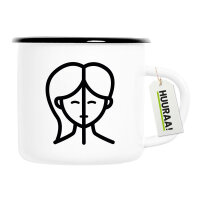 Emaille Tasse Zwillinge Sternzeichen Symbol 300ml Vintage...