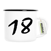 Emaille Tasse 18 Geburtstag 300ml Vintage Emaille Becher