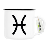 Emaille Tasse Fische Sternzeichen Zeichen 300ml Vintage...