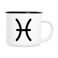 Emaille Tasse Fische Sternzeichen Zeichen in...
