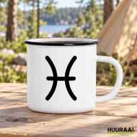 Emaille Tasse Fische Sternzeichen Zeichen in...