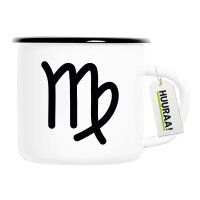 Emaille Tasse Jungfrau Sternzeichen Zeichen 300ml Vintage...