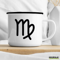 Emaille Tasse Jungfrau Sternzeichen Zeichen 300ml Vintage Emaille Becher