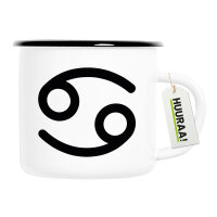 Emaille Tasse Krebs Sternzeichen Zeichen 300ml Vintage...