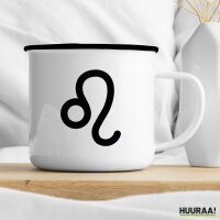 Emaille Tasse Löwe Sternzeichen Zeichen 300ml Vintage Emaille Becher