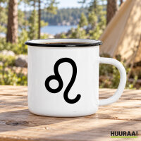 Emaille Tasse L&ouml;we Sternzeichen Zeichen in...