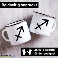 Emaille Tasse Schütze Sternzeichen Zeichen 300ml...