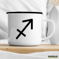 Emaille Tasse Schütze Sternzeichen Zeichen 300ml Vintage Emaille Becher