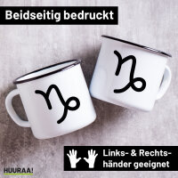 Emaille Tasse Steinbock Sternzeichen Zeichen 300ml...