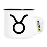 Emaille Tasse Stier Sternzeichen Zeichen 300ml Vintage...