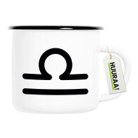 Emaille Tasse Waage Sternzeichen Zeichen 300ml Vintage...