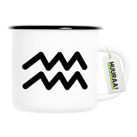Emaille Tasse Wassermann Sternzeichen Zeichen 300ml...