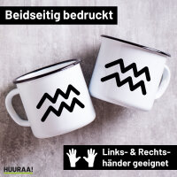 Emaille Tasse Wassermann Sternzeichen Zeichen 300ml...