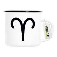 Emaille Tasse Widder Sternzeichen Zeichen 300ml Vintage...