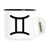 Emaille Tasse Zwillinge Sternzeichen Zeichen 300ml...