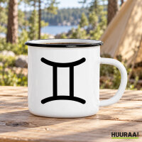 Emaille Tasse Zwillinge Sternzeichen Zeichen in...