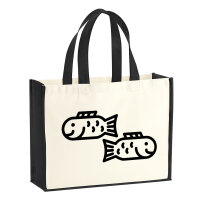 Jutetasche Fische Sternzeichen Symbol 21 Liter Black