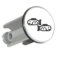 Waschbeckenstöpsel Fische Sternzeichen Symbol 4cm...
