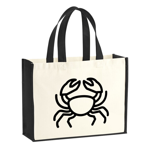 Jutetasche Krebs Sternzeichen Symbol 21 Liter Black