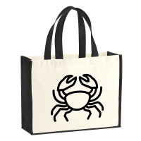 Jutetasche Krebs Sternzeichen Symbol 21 Liter Black